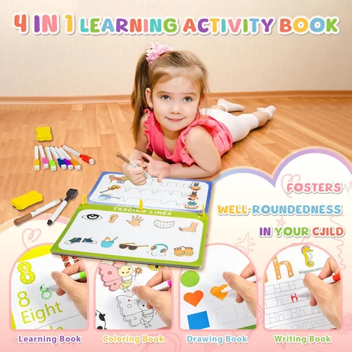 Miniatura 7 de Fabeto Actividades de aprendizaje preescolar Libro de trabajo educativo: Libro de seguimiento de práctica de escritura a mano de prek - Juguetes