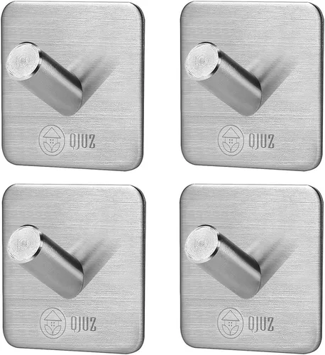 Miniatura 10 de QJUZ Gancho para bata de doble punta, ganchos adhesivos, ganchos de pared resistentes, ganchos para toallas de acero inoxidable, gancho de ducha