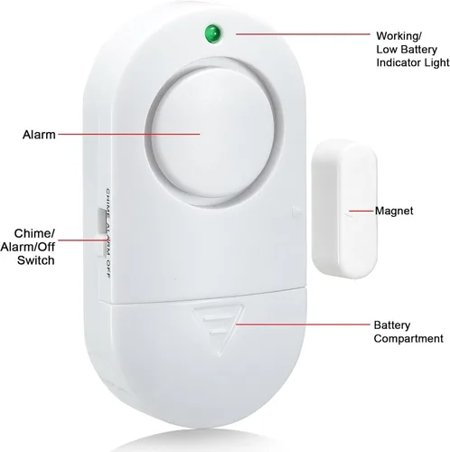 Miniatura 2 de Alarma de puerta y ventana, paquete de 8 alarmas de piscina de 120 dB para puerta, alarmas de ventana para seguridad del hogar y seguridad