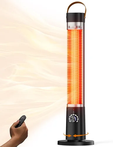 Calentador de patio para uso en exteriores, calentador eléctrico infrarrojo para exteriores, calefacción instantánea de 1500 W, oscilación de 60