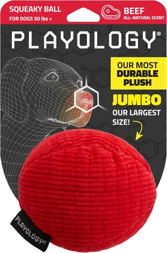 Miniatura 12 de Playology Juguetes para perros Juguete de hueso chirriante de felpa para masticar para perros Juguete gigante con aroma a mantequilla de maní