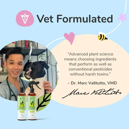 Miniatura 6 de kin+kind Prevención natural de pulgas y garrapatas para perros y gatos, spray de pelaje no graso, citronela, formulado por veterinarios, 12 onzas