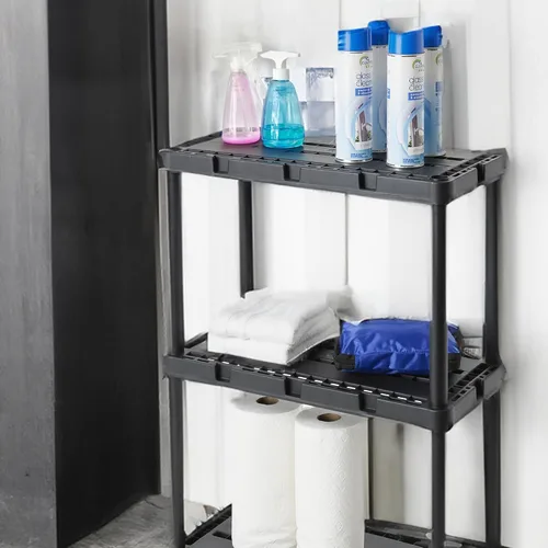 Miniatura 4 de Gracious Living Knect-A-Shelf - Paquete de 2 estantes de almacenamiento ligeros, organizador ventilado de 3 estantes para el hogar, garaje, sótano
