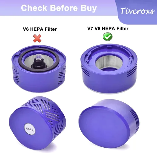 Miniatura 3 de Paquete de 10 filtros de vacío de repuesto compatibles con aspiradoras inalámbricas Dyson V7, V8, 5 prefiltros, 5 filtros posteriores