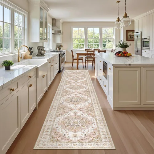 Miniatura 823 de Madane Tapete lavable de 2 x 10 pies para pasillo, cocina, recibidor, clásico, suave, antideslizante para interiores, casa de campo, baño, sala