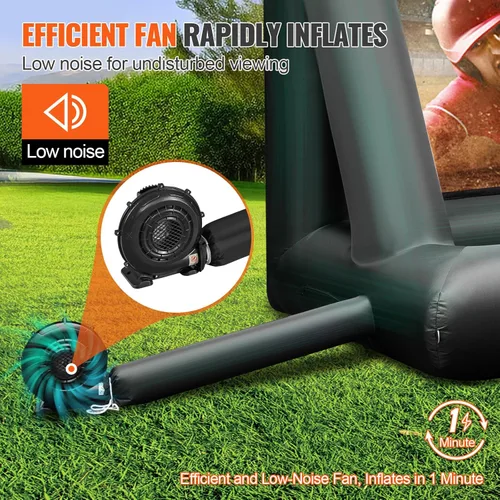 Miniatura 3 de VEVOR Pantalla de Proyector Inflable para Exteriores con Soplador de Aire de 350W Pantalla Inflable de Tela Oxford Pantalla Hinchable para Películas