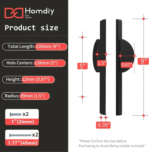 Miniatura 3 de homdiy Paquete de 2 tiradores negros de media luna para cajones de cocina, manijas de gabinete de cocina, accesorios negros modernos para armarios
