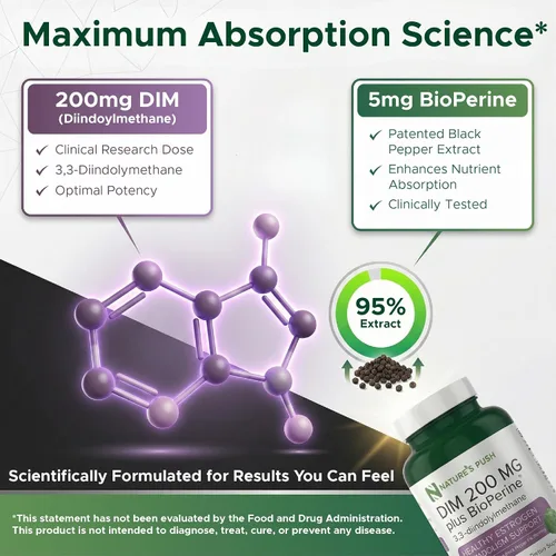 Miniatura 5 de DIM 200 mg equilibrio de estrógeno para mujeres y hombres Diindolilmetano pimienta negra para acné no quístico, equilibrio hormonal, menopausia