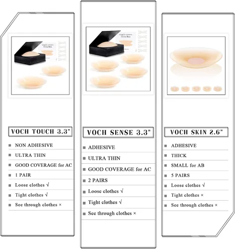 Miniatura 7 de Cubierta de pezón ultrafina, 2 pares, fundas adhesivas de silicona para pezón para mujer, reutilizables, pastelitos pegajosos