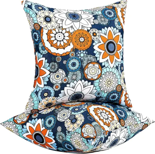 Miniatura 8 de JMGBird Almohadas impermeables para exteriores de 18 x 18 pulgadas para muebles de patio, cama, sofá y sofá Almohadas de exterior con inserto