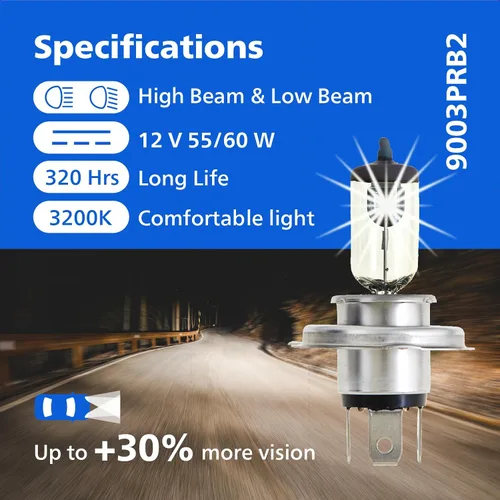Miniatura 2 de Philips Iluminación Automotriz 9003 Visión Mejorada, Bombilla de Repuesto para Faros Automotrices, Compatible con Posiciones de Luz Alta, Luz Baja
