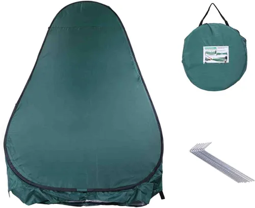 Miniatura 7 de Tienda de campaña portátil desplegable para inodoro, camping, ducha, tienda de campaña para vestuario, verde, 47.2 pulgadas de ancho x 74.8 pulgadas