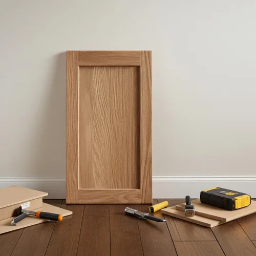Miniatura 4 de 16.25W x 29H Puerta de gabinete de cocina de roble sin terminar estilo shaker de reemplazo