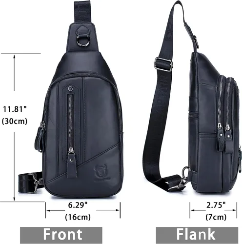 Miniatura 111 de LUKZIJAES Bolso bandolera de cuero genuino para hombre