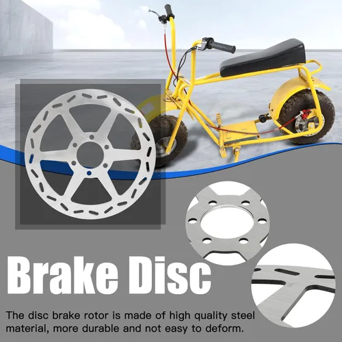 Miniatura 3 de YOXUFA Rotor de freno de disco de mini bicicleta de 180mm con pastillas de repuesto para Baja Doodle Bug DB30 CT100U CC100X motor 97cc 98cc 100cc