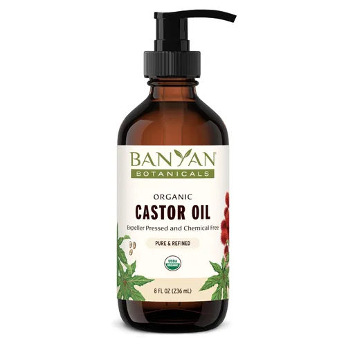 Banyan Botanicals Aceite de ricino orgánico – Aceite de ricino puro y refinado – para el cuidado de la cara y la piel, cuidado del cabello y belleza
