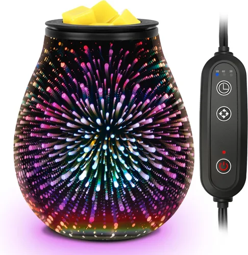 Miniatura 11 de Calentador de cera para cera perfumada, derretidor de cera de vidrio para fragancia del hogar con bandeja extraíble, calentador de aceite esencial