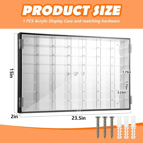 Miniatura 2 de Suzile 1/64 vitrina de acrílico fundido a presión para pared de automóvil, modelo fundido a presión, ruedas transparentes, gabinete
