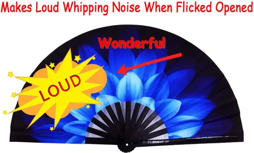 Miniatura 5 de Rave Fans - Ventilador de mano plegable grande para baile de línea, grandes abanicos de aplausos plegables para baile, festival de música, fiesta