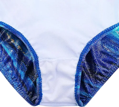 Miniatura 5 de TFJH E Leotardos de gimnasia de una pieza para niñas, ropa deportiva brillante