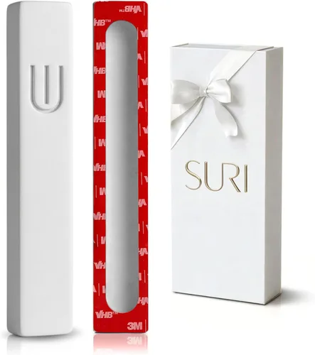 Miniatura 13 de SURI Mezuzah para puerta con pergamino - Funda moderna de mezuzá de 6 pulgadas con desplazamiento no Kosher incluido, se adapta a rollos de hasta 5