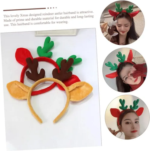 Miniatura 8 de Abaodam 5pcs Antler Headband Santa Claus Costume for Kids Christmas Elk Headband Antler Hair Hoops Disfraz De Santa Claus Para Adulto Elk Antlers