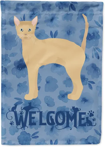 Miniatura 277 de Caroline's Treasures CK4813CHF - Bandera de bienvenida con gato abisinio azul, manga grande, para porche, para colgar en la pared, poliéster