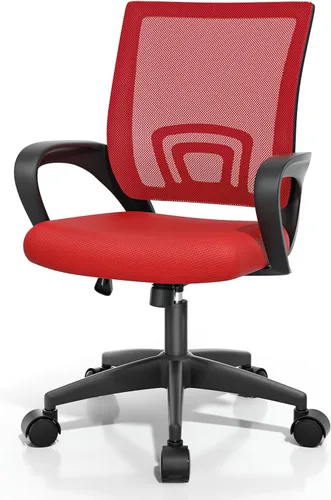 Miniatura 14 de Magshion Silla ergonómica de escritorio de oficina, silla de computadora de malla con respaldo medio, silla giratoria con respaldo transpirable