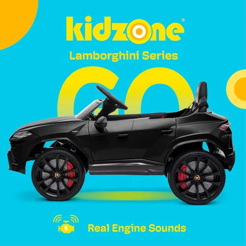 Miniatura 2 de Kidzone Auto de Paseo 12V Lamborghini Urus Vehículo Eléctrico de Juguete para Niños con Control Remoto para Padres, Bocina, Radio, Puerto, AUX