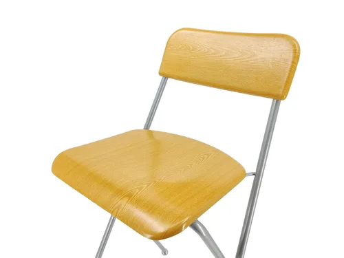 Miniatura 6 de FixtureDisplays® Silla alta plegable Taburete de bar Silla plegable de metal de madera de dos paquetes 11036