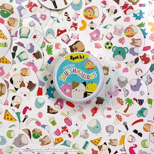 Miniatura 8 de Spot It! Squishmallows - Divertido juego de cartas para niños y adultos Con Mila, el elefante o Cailey, el cangrejo rosa y más Juego
