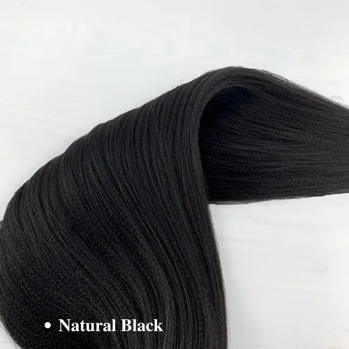 Miniatura 5 de Cabello trenzado preestirado, negro, hipoalergénico, preestirado, trenzado, sin nudos, sin picazón, suave