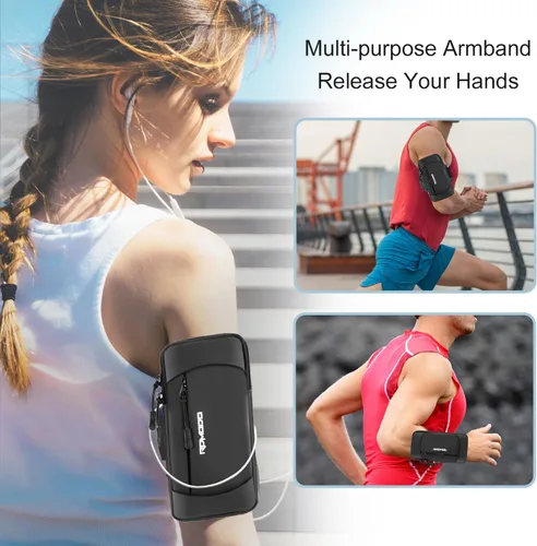 Miniatura 6 de Soporte de teléfono para correr, banda de brazo de gran capacidad para teléfono para correr y caminar, soporte ligero para teléfono celular