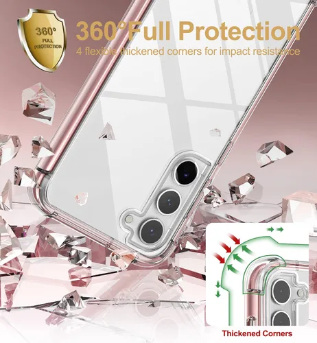 Miniatura 7 de SURITCH Funda transparente para Samsung Galaxy S23+ Plus de 6.6 pulgadas (solo protector de pantalla), [protector de pantalla integrado] carcasa oro