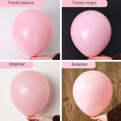 Miniatura 3 de Rubfac Globos rosa pastel, 129 unidades, diferentes tamaños, 18, 12, 10 y 5 pulgadas para arco de guirnalda, decoración de cumpleaños, baby shower