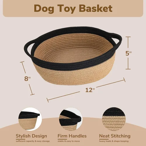 Miniatura 6 de Goodpick Cesta tejida pequeña, linda cuerda rosa, cesta de algodón para bebé, cesta de almacenamiento para habitación de guardería, caja de juguetes
