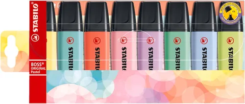 STABILO BOSS - Juego de marcadores originales, 8 colores pastel