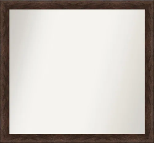 Miniatura 7 de Amanti Art Espejo de pared personalizado no biselado (24 x 27 pulgadas), marco estrecho de nogal chipre - varios tamaños personalizados - Espejo