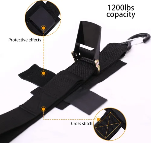 Miniatura 2 de Correas de amarre para remolque de barco, correas de amarre con ganchos de cierre y accesorios de bucle suave, correas de seguridad ajustables