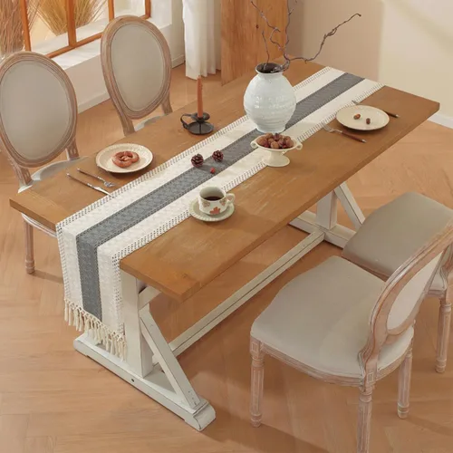 Miniatura 58 de Niviy Juego de 4 manteles individuales bohemios, 12x18 Pulgadas de arpillera de algodón natural y manteles de cocina tejidos para Acción de Gracias