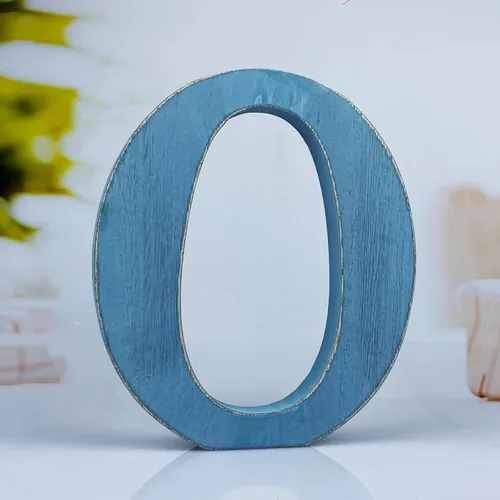 Miniatura 22 de Letras de madera azul rústica de 6 pulgadas, letras de madera sin terminar para decoración de pared, letras azules retro de pie, decoración