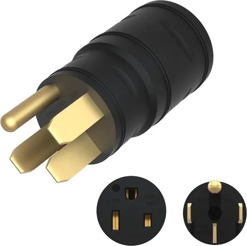 Miniatura 9 de ENERLITES NEMA TT-30P a 6-50R Adaptador compacto, 30 Amp 3 clavijas macho a 50 Amp 3 clavijas hembra adaptador de cable de alimentación, 30A