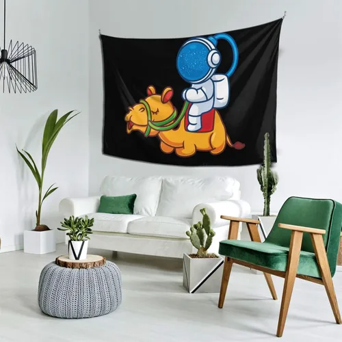 Miniatura 3 de LIFANGMI Astronauts Ride Camels Tapestry Wall Hanging 60x40 Inch Bedroom Living Room Dormitory Home Decoration Wall Tapestry
