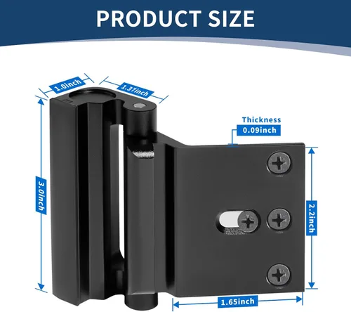 Miniatura 7 de 3 piezas de cerradura de refuerzo para puerta, cerraduras de puerta para seguridad de niños, cerraduras de seguridad de puerta desde