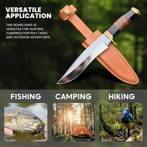 Miniatura 6 de Cuchillo Bowie Crocodile Dundee de 18" - Hoja Fija - Supervivencia - Cuchillo de Caza - Cuchillo Táctico con Funda para Acampada, Exterior, 18" Paka