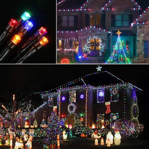 Miniatura 3 de LYHOPE Luces de Navidad, 98.4 pies, 300 luces LED de hadas de Navidad, luces blancas cálidas y multicolor, con control remoto, 11 modos, luces