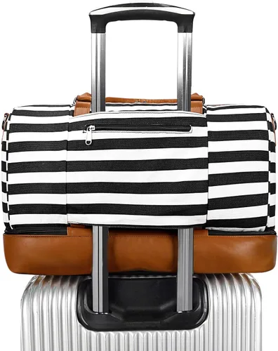 Miniatura 3 de Newshows Bolsa de viaje para mujer con manga para equipaje, Raya Negra (Black Stripe)), Newshows SM04V949A