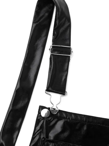Miniatura 4 de Overol corto metálico brillante para hombre, con correas ajustables, enterizo de una pieza para fiesta, vestido elegante para club