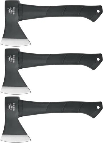 Hachas de lanzamiento y Tomahawks, hacha de campamento de 11.2 pulgadas, mango de acero al carbono y fibra de vidrio, con antideslizante y reducción