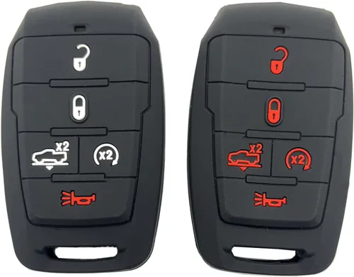 Miniatura 6 de Funda protectora de silicona para llavero de automóvil para Ram 1500 2021 2020 2019, accesorios de 5 botones de entrada sin llave, control remoto